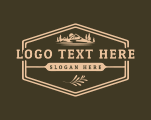 Hipster Mountain Natural Landscape Logo