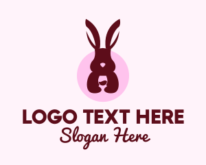 Pub - Rabbit Wine Glass logo design