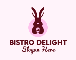 Rabbit Wine Glass logo design