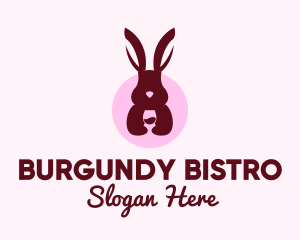 Rabbit Wine Glass logo design