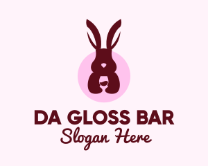 Rabbit Wine Glass logo design