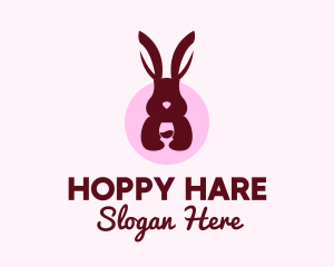 Rabbit Wine Glass logo design