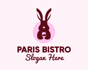 Rabbit Wine Glass logo design