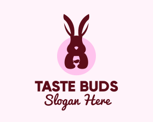 Rabbit Wine Glass logo design