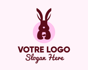 Bar - Rabbit Wine Glass logo design