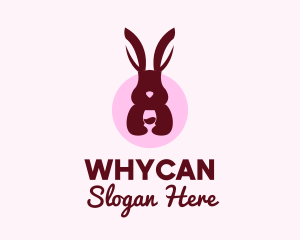 Wine Tasting - Rabbit Wine Glass logo design