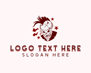 Sign Of The Horns - Skull Rock Band logo design