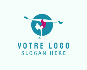 Aerobic - Gymnastics Stretching Woman logo design