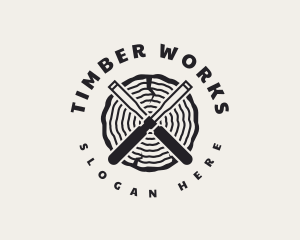 Wood Chisel Log logo design