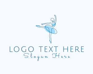 Dance Class - Elegant Monoline Ballerina logo design