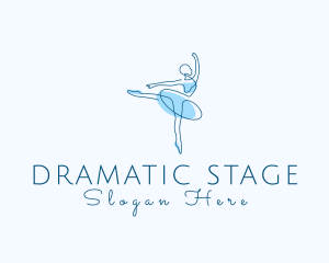 Elegant Monoline Ballerina logo design