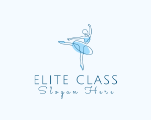 Elegant Monoline Ballerina logo design