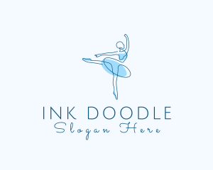 Elegant Monoline Ballerina logo design