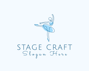 Elegant Monoline Ballerina logo design