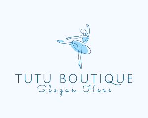 Tutu - Elegant Monoline Ballerina logo design