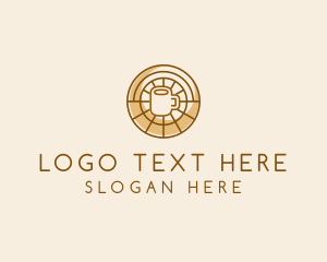 Brown - Glass Window Mug logo design