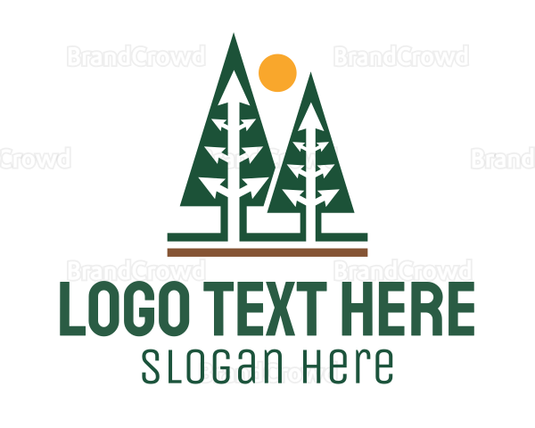 Arrow Pine Trees Logo