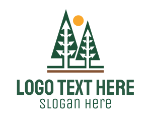 Environment Friendly - Arrow Pine Trees logo design