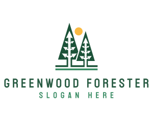 Arrow Pine Trees logo design