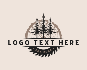 Woodwork Sawmill Logging Logo