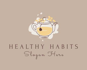 Floral Tea Kettle  logo design