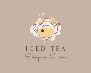 Floral Tea Kettle  logo design