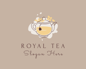 Floral Tea Kettle  logo design