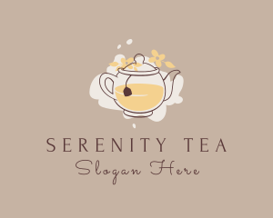 Tea - Floral Tea Kettle logo design