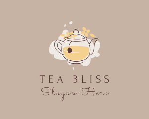 Tea - Floral Tea Kettle logo design