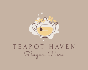 Teapot - Floral Tea Kettle logo design