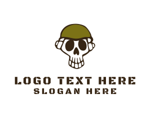 Ghoul - Skull Army Soldier logo design