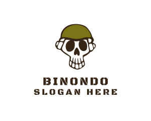 Skeleton - Skull Army Soldier logo design