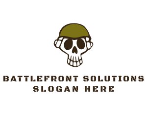 Warfare - Skull Army Soldier logo design