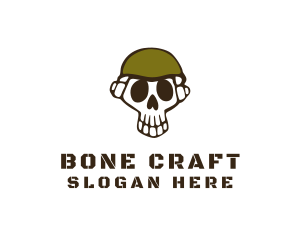 Skeletal - Skull Army Soldier logo design