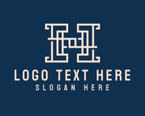Text - Modern Geometric Letter H logo design