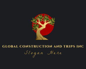 Oriental - Bonsai Tree Plant logo design