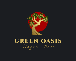 Shrub - Bonsai Tree Plant logo design
