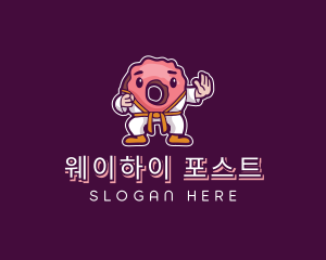 Karate Donut Pastry logo design