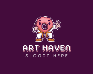 Karate Donut Pastry logo design