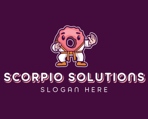 Karate Donut Pastry logo design