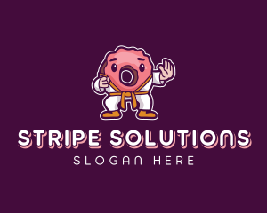 Karate Donut Pastry logo design