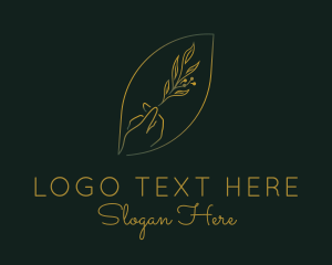 Herbalist - Plant Foliage Hand logo design
