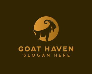 Golden Ram Horn logo design