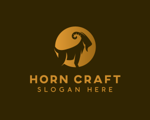 Horn - Golden Ram Horn logo design