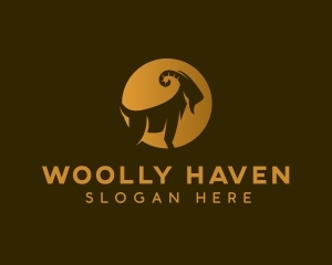 Golden Ram Horn logo design