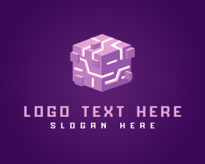 Box - Technology Cube Grid logo design