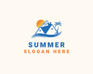 Sunset Beach Vacation House logo design