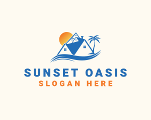 Sunset Beach Vacation House logo design