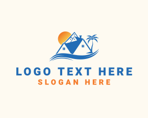 Resort - Sunset Beach Vacation House logo design
