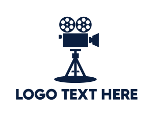 Movie Production - Blue Vintage Camera logo design